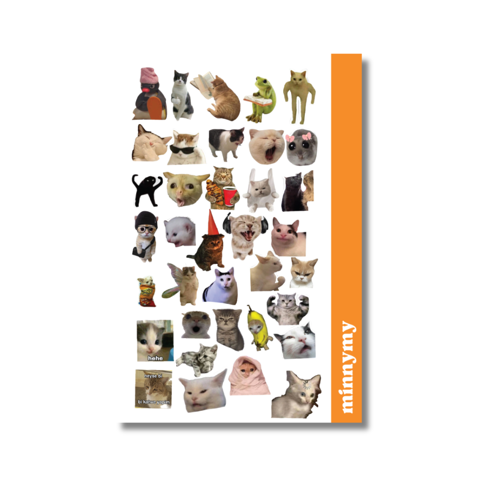Funny Cat Sticker, Etiket
