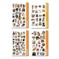 4 lü Funny Cat Sticker, Etiket