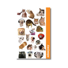 4 lü Funny Cat Sticker, Etiket