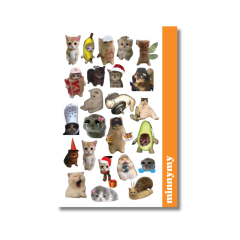 4 lü Funny Cat Sticker, Etiket
