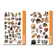 2'li Funny Cat Sticker, Etiket