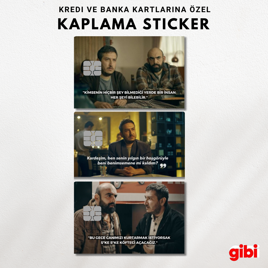 3lü Gibi Dizisi Kredi Kartı Kaplama Sticker