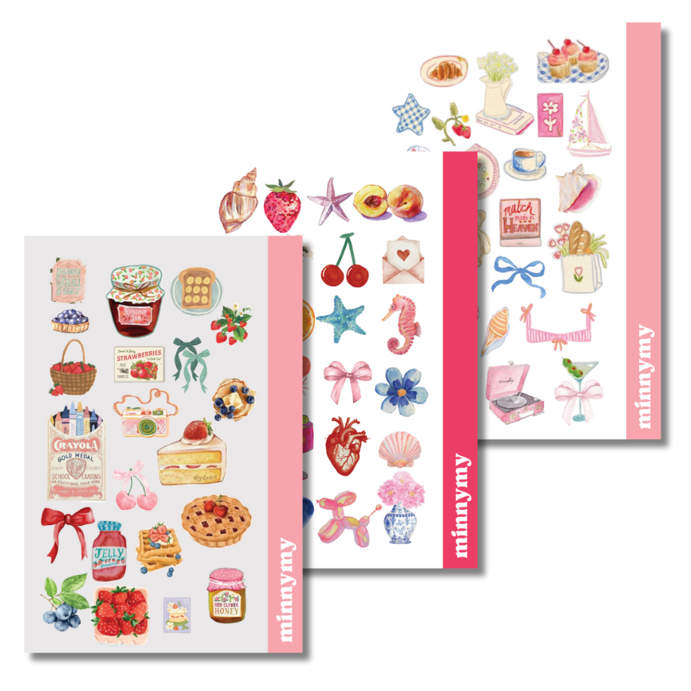 3'lü Pink Collection Sticker, Çıkartma