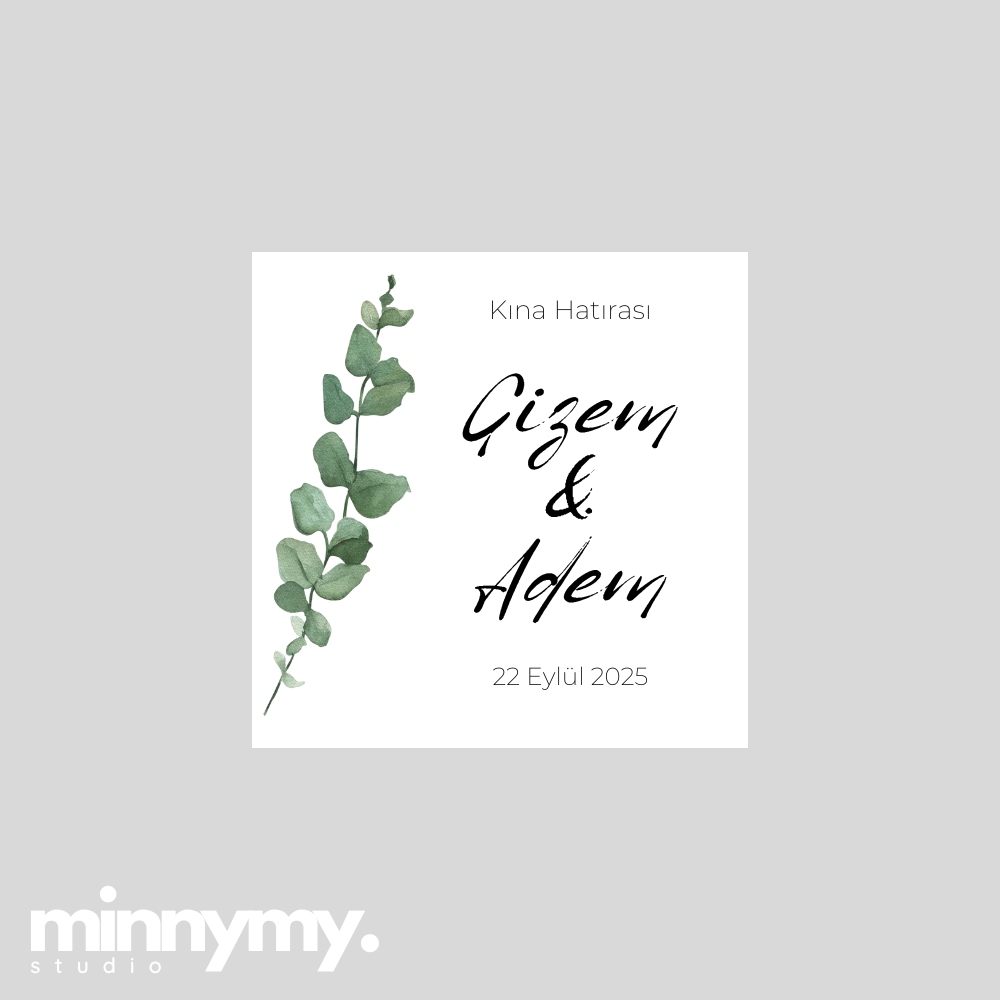 Düğün & Nişan Etiket 72 Adet Kuşe 3,5 CM X 3,5 CM