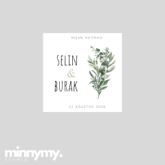 Düğün & Nişan Etiket 72 Adet Kuşe