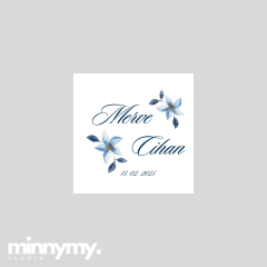 Düğün & Nişan Etiket 72 Adet Kuşe 3,5 CM X 3,5 CM