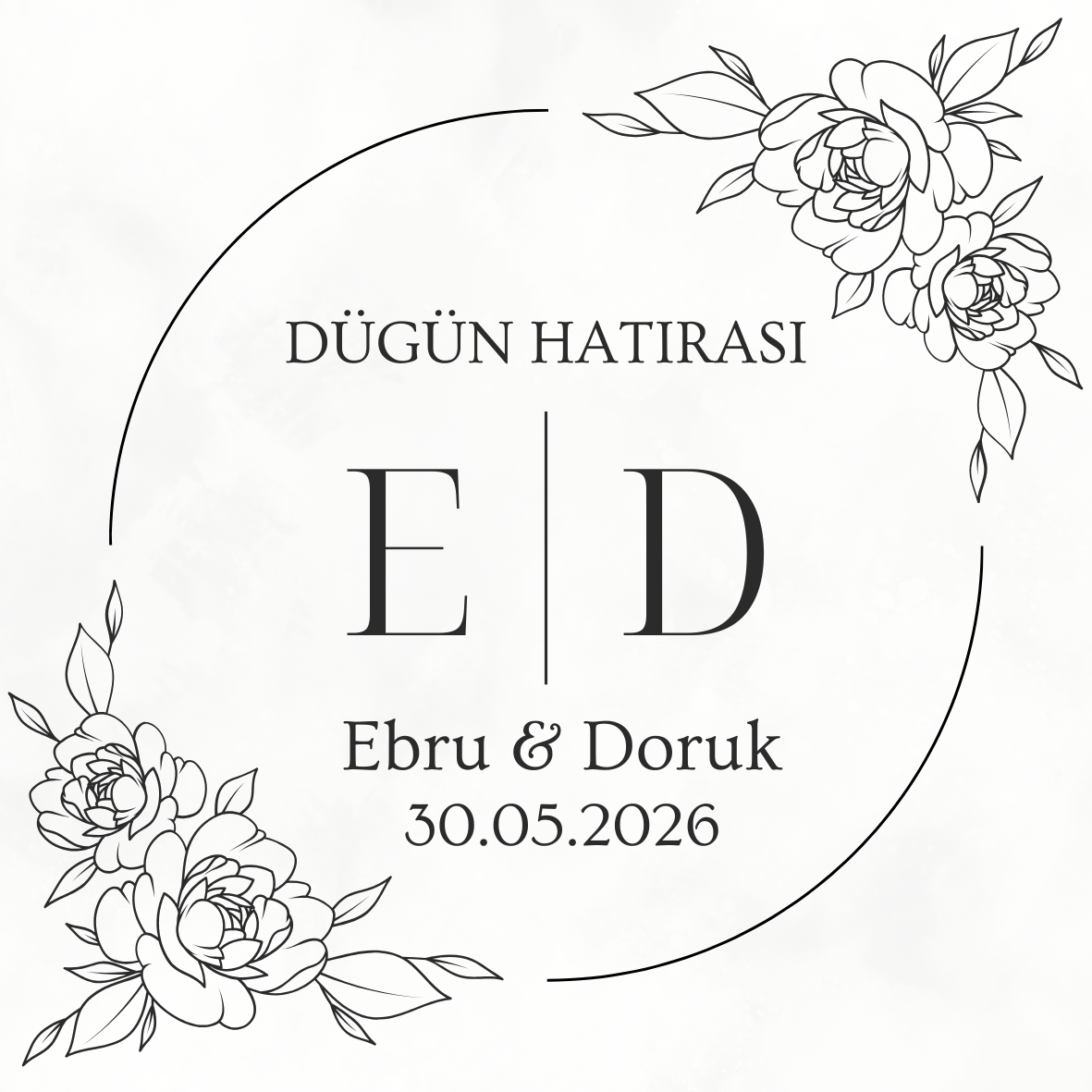 Düğün & Nişan Etiket 72 Adet Kuşe 3,5 CM X 3,5 CM