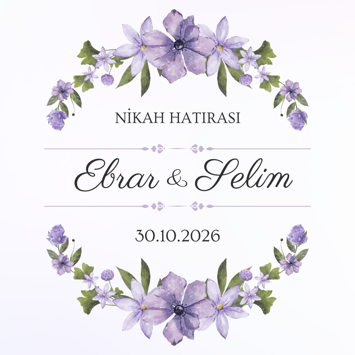 Düğün & Nişan Etiket 72 Adet Kuşe 3,5 CM X 3,5 CM