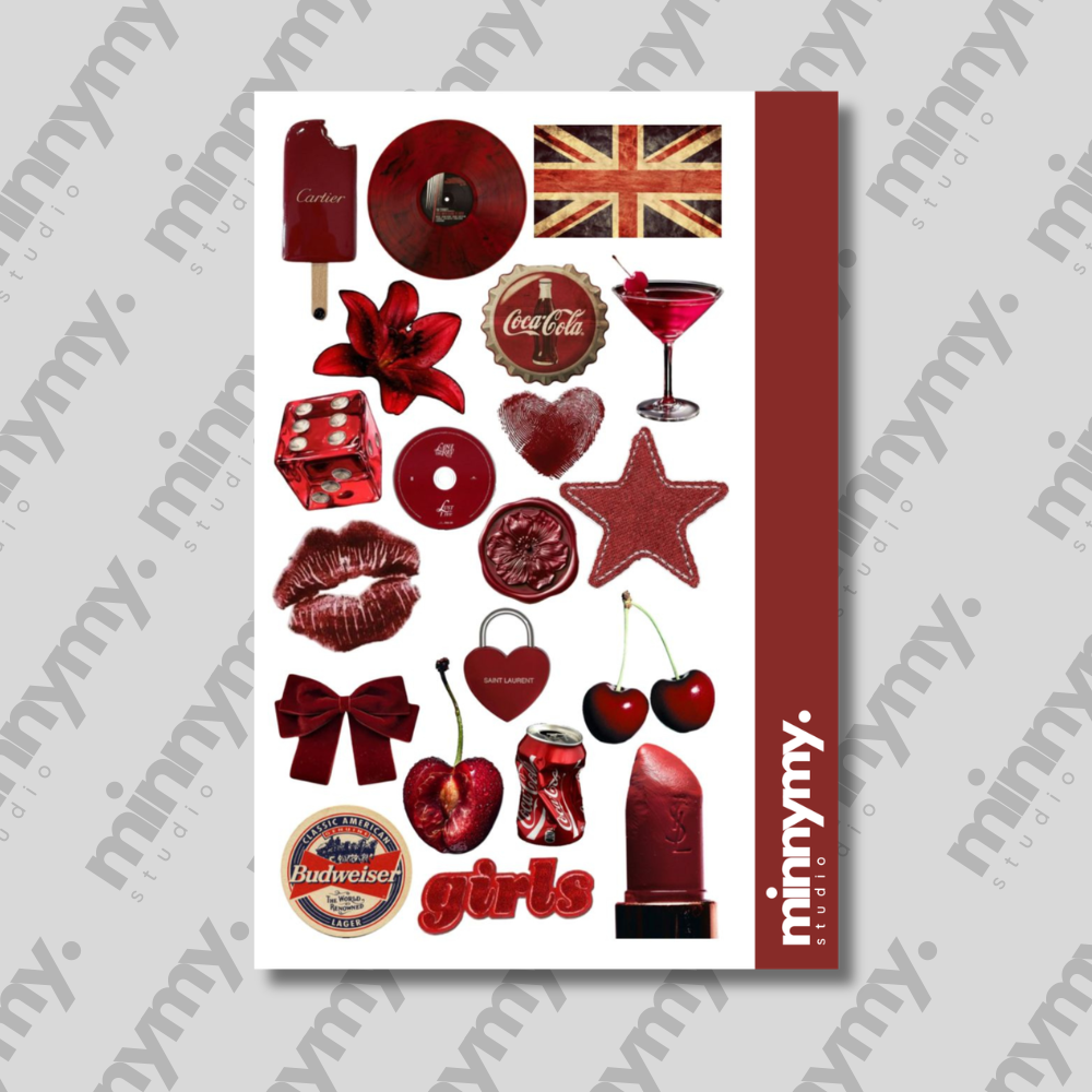 Red Collection Vintage Sticker, Çıkartma