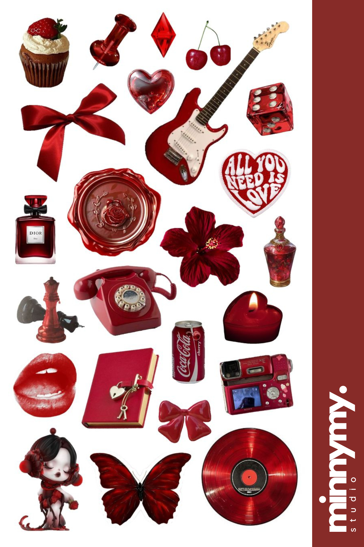 Red Collection Vintage Sticker, Çıkartma