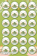 24 Adet Ramazan Sticker, Hayırlı Ramazanlar 4x4 Cm Kuşe Sticker