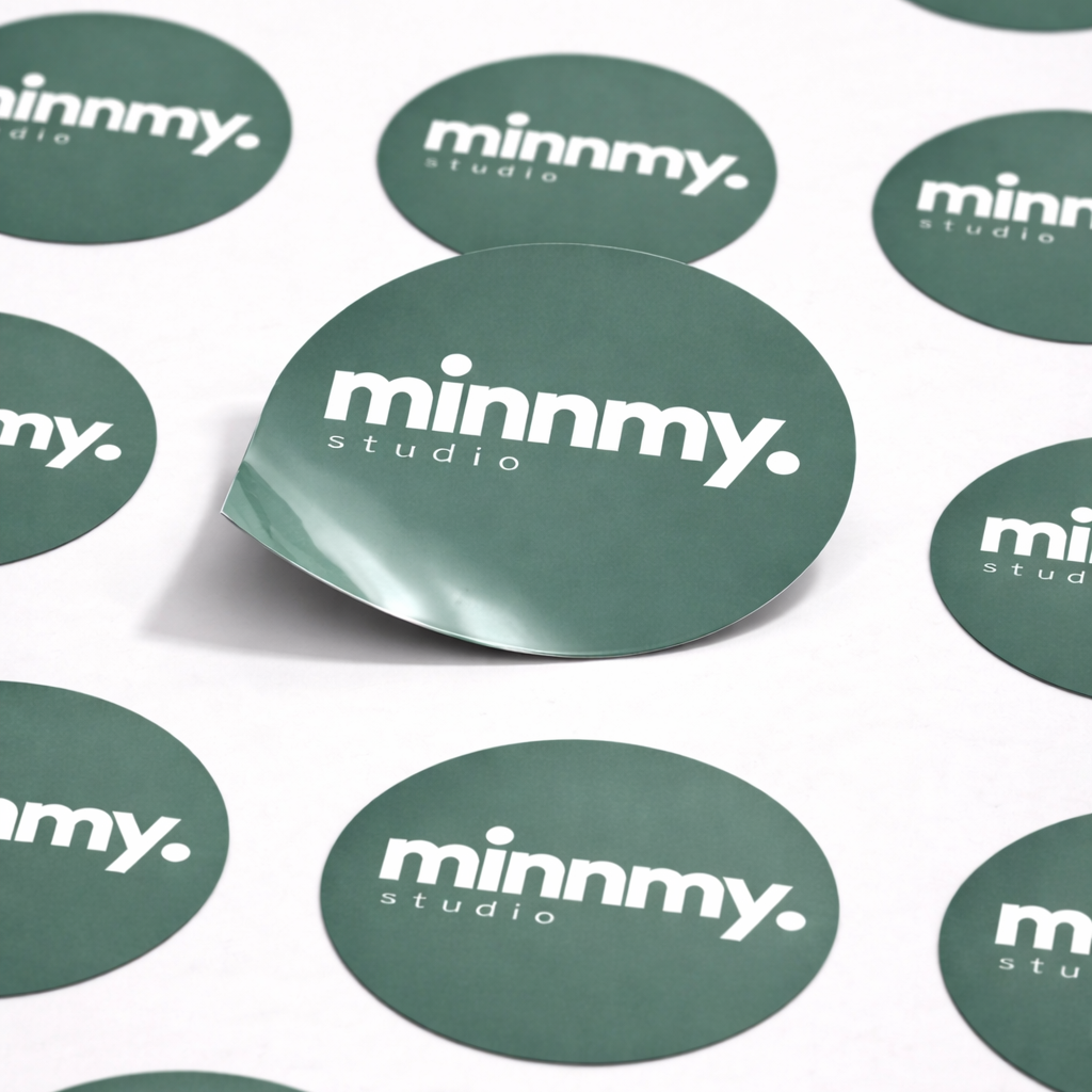 1000 Adet Kurumunuza Özel Logo Baskılı Yuvarlak Sticker - Kuşe