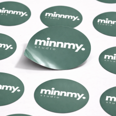 1000 Adet Kurumunuza Özel Logo Baskılı Yuvarlak Sticker - Kuşe