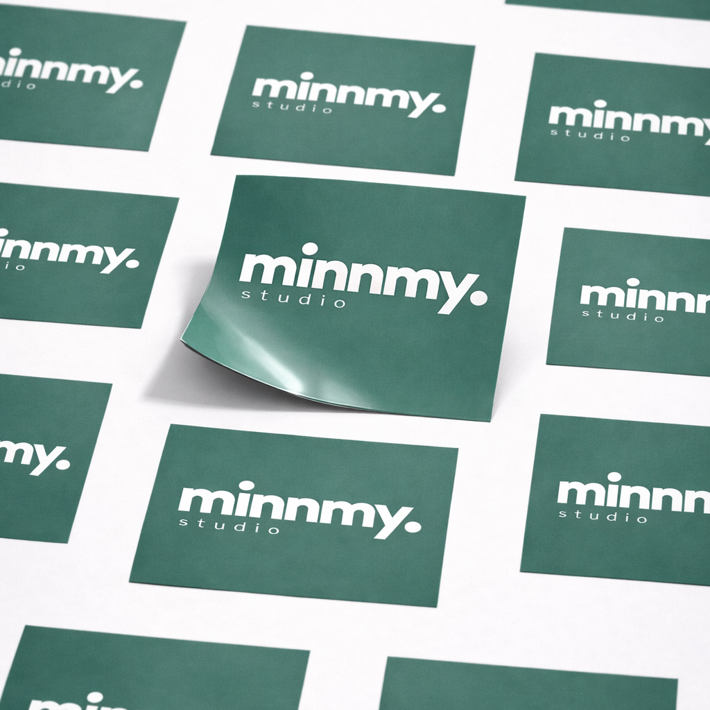 1000 Adet Kurumunuza Özel Logo Baskılı Kare Sticker - Kuşe