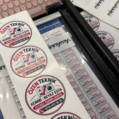 1000 Adet Kurumunuza Özel Logo Baskılı Kare Sticker - Kuşe