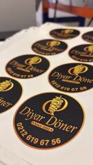 1000 Adet Kurumunuza Özel Logo Baskılı Kare Sticker - Kuşe