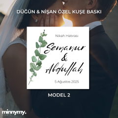 Düğün & Nişan Etiket Kuşe Kare Sticker