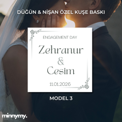 Düğün & Nişan Etiket Kuşe Kare Sticker