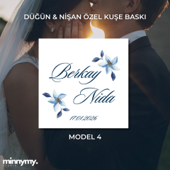 Düğün & Nişan Etiket Kuşe Kare Sticker