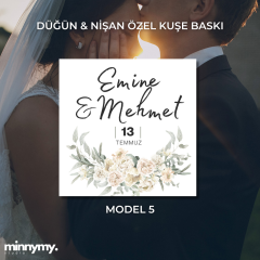 Düğün & Nişan Etiket Kuşe Kare Sticker