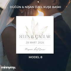 Düğün & Nişan Etiket Kuşe Kare Sticker