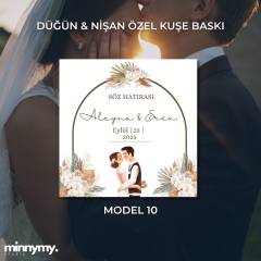 Düğün & Nişan Etiket Kuşe Kare Sticker