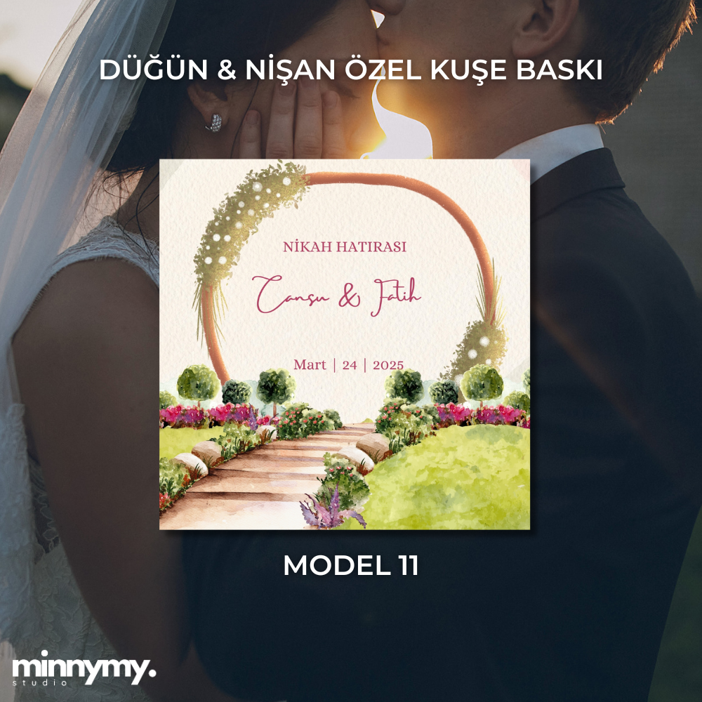 Düğün & Nişan Etiket Kuşe Kare Sticker