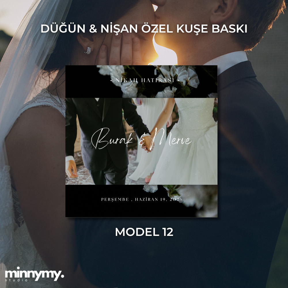 Düğün & Nişan Etiket Kuşe Kare Sticker