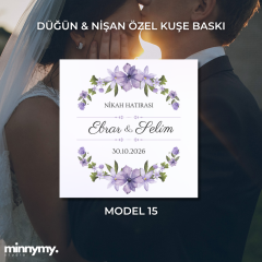 Düğün & Nişan Etiket Kuşe Kare Sticker