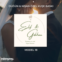 Düğün & Nişan Etiket Kuşe Kare Sticker