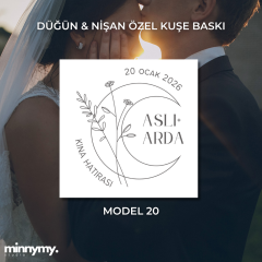 Düğün & Nişan Etiket Kuşe Kare Sticker